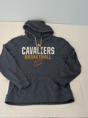Adidas Cleveland Cavaliers Basketball Pullover Hoodie Gray Medium Long Sleeve