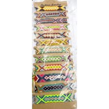 12 Boho Woven Friendship Bracelets Adjustable String Bracelet Set Colorful
