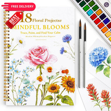 Watercolor Workbook for Beginners,18 Floral Water Theme, Theme