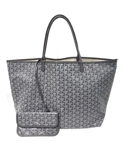 GOYARD Saint Louis GM Grey Tote Bag  Pouch, Goyardine Canvas