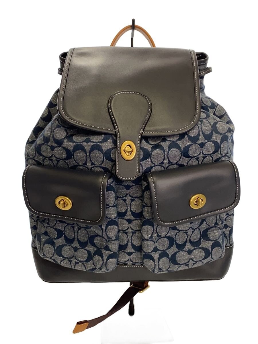 COACH Backpack Leather BLU Allover Pattern C4037 … - image 1