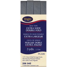 Double Fold Bias Tape 1/2"X3yd Light Gray