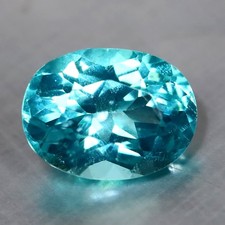 1.46 ct Oval Cut 7.94 x 5.95 mm Natraul Brazil Paraiba Blue Apatite Gemstone