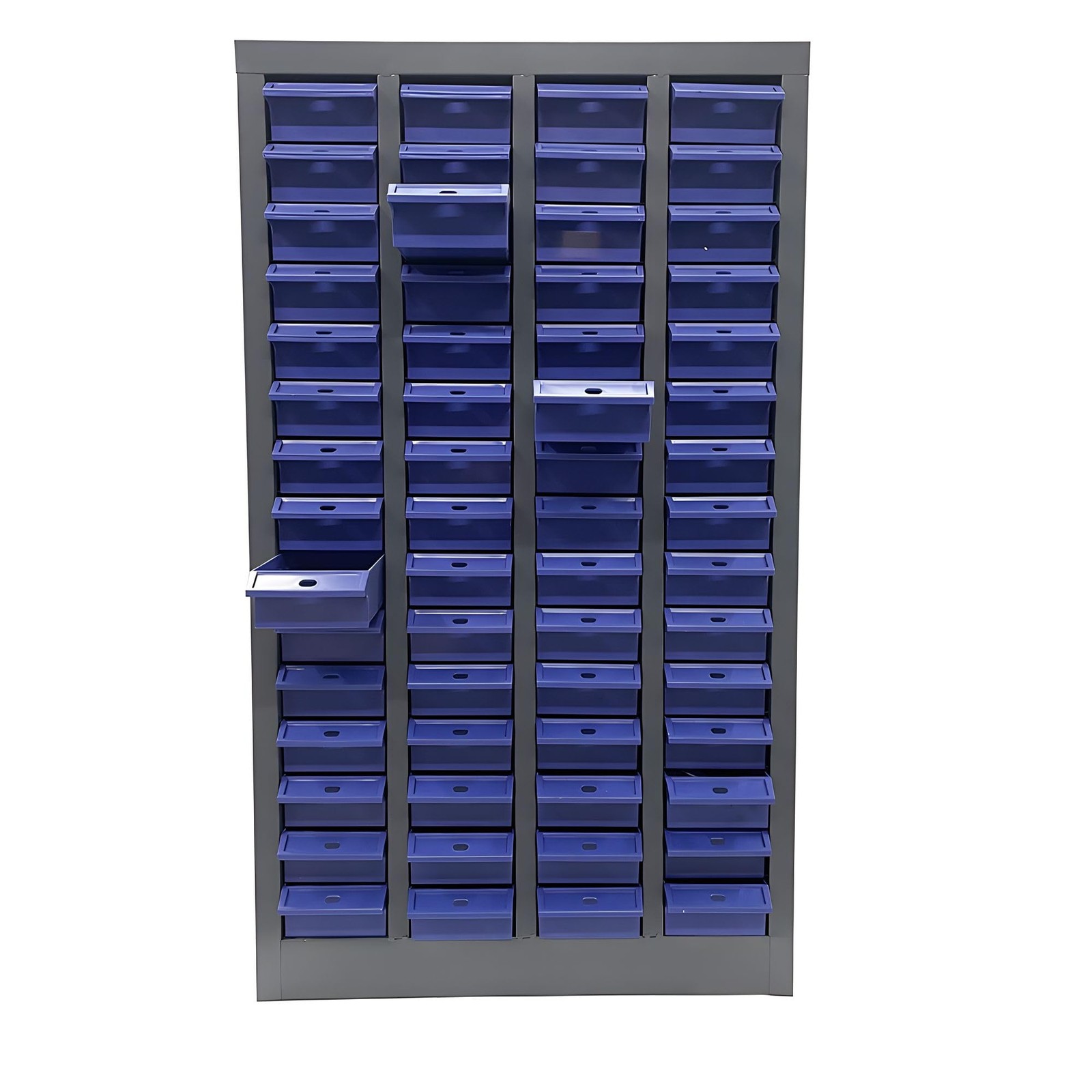 Parts Storage Cabinet 60 Drawer Hardware Organizer Without Door for Storing Blue