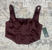 Wild Fable Burgundy Corset Style Crop Top Women s Size XS NWT