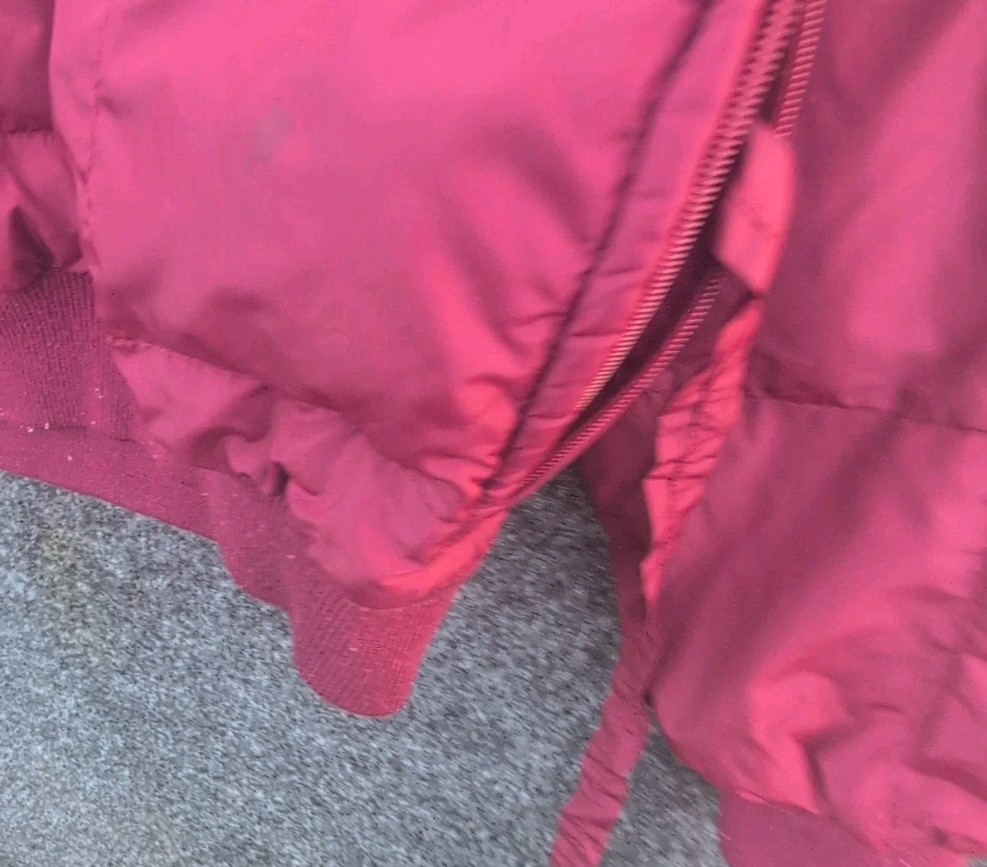 Vtg Eddie Bauer Down Jacket Medium Red Quarter Zip Quilted Puffer Driver 80s image 5