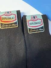 2x Vtg 1960s Maro Hosiery Socks Men s 10-13 Black Diplomat Nylon Made USA NEW