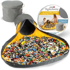 SlideAway Toy Storage Organizer & Play Mat for Kids, Grey