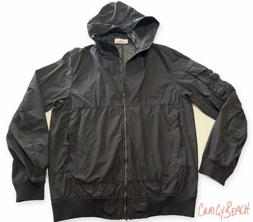 Stone Island Naslan Light Watro Hooded Jacket Black Large 761540632 $1040 video thumbnail