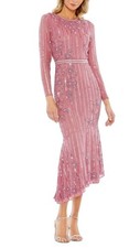 Mac Duggal 93627 Rosewood Sequin Beaded Midi Dress Size 16 398