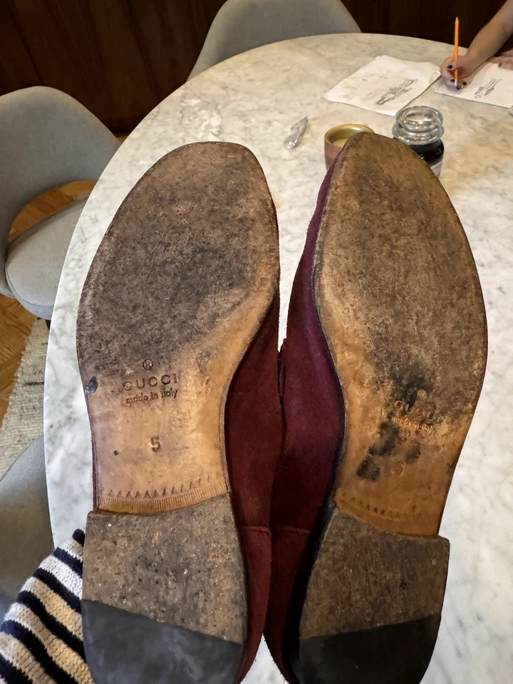 Mocasín de gamuza Gucci Jordaan para hombre marrón 6 Reino Unido 7,5 EE. UU. Foto 4 de 4