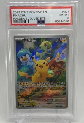 2023 Pokemon SVP en Pikachu Paldea Evolved ETB Promo #27 PSA 8