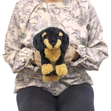 Sun Lemon Lap-Sized Dachshund Plush Toy SS 28cm Black&Tan Knee Series-Dog Japan