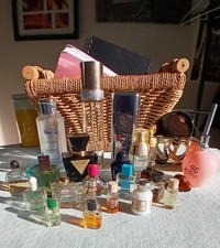 24 Collectible Perfume Bottles Some Empty /Some Partly Used Job Lot Bundle