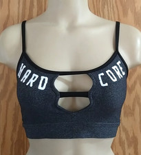 HARDCORE WOMENS SPORTS BRA SIZE S Made in USA polyester Lycra