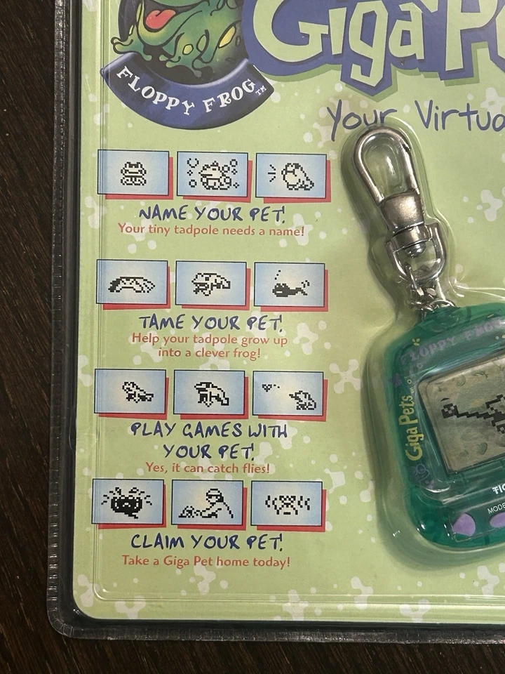 NUEVO Vintage Giga Pets Floppy Frog 1997 Tiger Electronic Virtual Tamagotchi Nano Foto 3 de 4