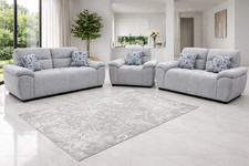 Light Grey 3+2+1 Sofa Set Fabric Suite Modern Living Room Couch Armchair Set