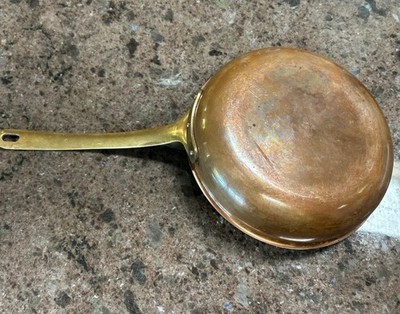Vintage Tagus Copper Frying Pan Skillet Brass Handle 8.25'' Portugal Cookware