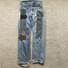 Vintage Levi  s 60  s Big E Distressed Jeans 501 redline selvedge 28x28 Read