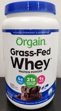 Orgain Grass Fed Whey Protein Powder Creamy Chocolate 21g Protein 20 Servings