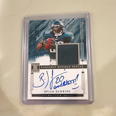 Panini 2024 Impeccable Brian Dawkins ERA-BDS Elegance Patch On Card Auto /75
