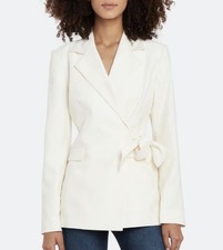New NWT BILLIE THE LABEL Size Medium Sawyer Blazer Jacket Ivory White Side-Tie