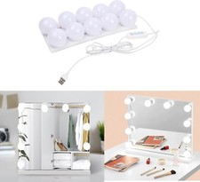 PACK OF 5x Vanity Makeup Mirror Lights 10x 45mm LED Bulbs  4.5m Long / 3 Colour