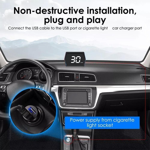 Digital Car HUD GPS Speedometer Head Up Display MPH Alarm Overspeed D6C3 W0A3 - Picture 13 of 23