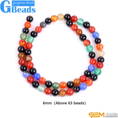 Round Agate Beads for Jewelry Making Loose Beads Wholesale 15'' Natural Stone - Picture 39 of 124