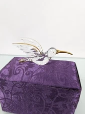 Vintage About Face Designs Messenger Box Life's Miracle Glass Hummingbird