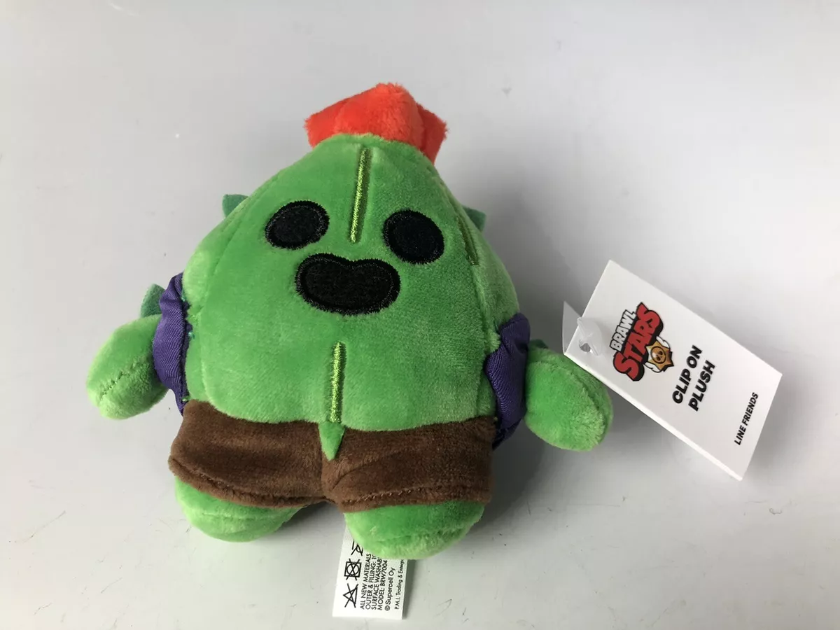 Brawl Stars X Line Friends SPIKE Clip On Plush Doll Bag Hanger Key Ring  Chain