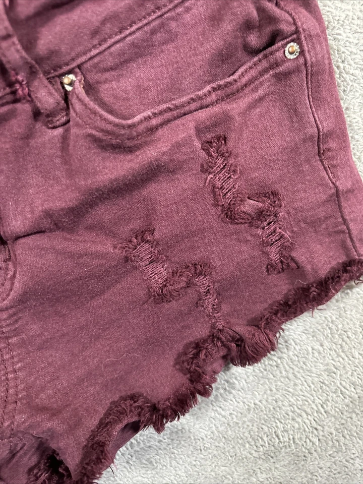 Angel Kiss Denim Jean Shorts Womens 5 Purple Cut Off Jorts Distressed Low Rise - Image 2 of 4