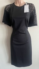 Grace Karin Black Size M 10 Lace Ruffle Sleeve Slim Fit Pencil Dress Party Work