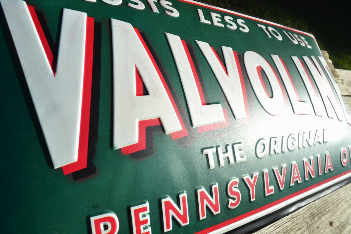 MOBILOIL看板 Valvoline Pennsylvania Motor Oil Embossed Tin Metal Sign
