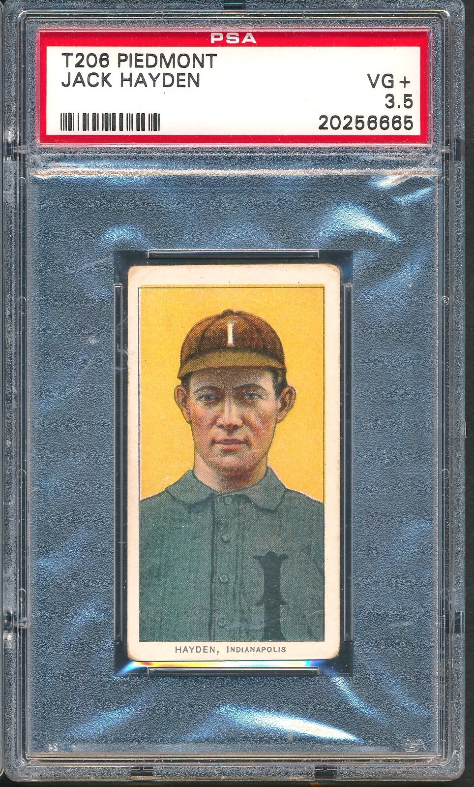 T206 Piedmont 350: JACK HAYDEN Indianapolis Indians ~ PSA 3.5