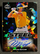 2023 Leaf Trinity LUTETIUN CRACKED ICE STEEL ROOKIE AUTO Myles Naylor 1/3
