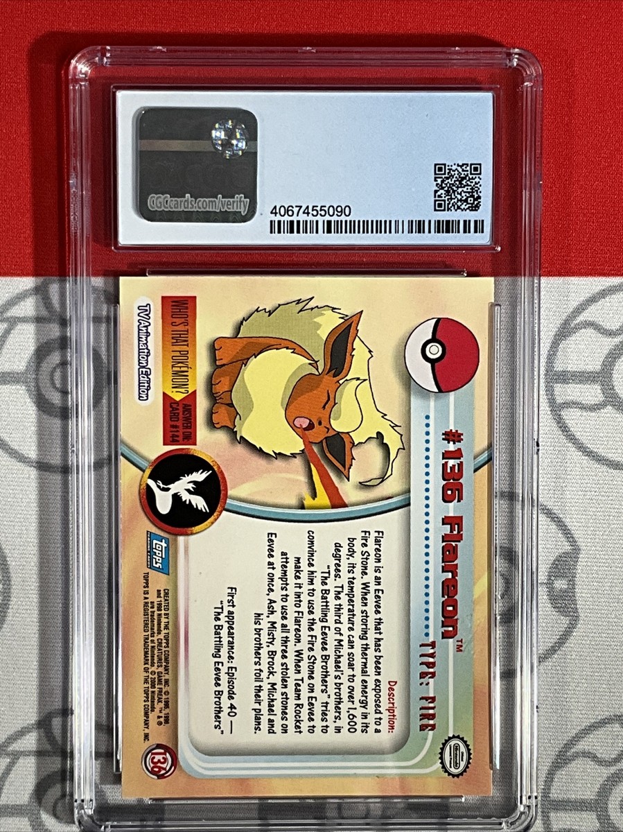 CGC 8.5 FLAREON 136 2000 Topps Series 3 Pokemon TCG Rare Vintage