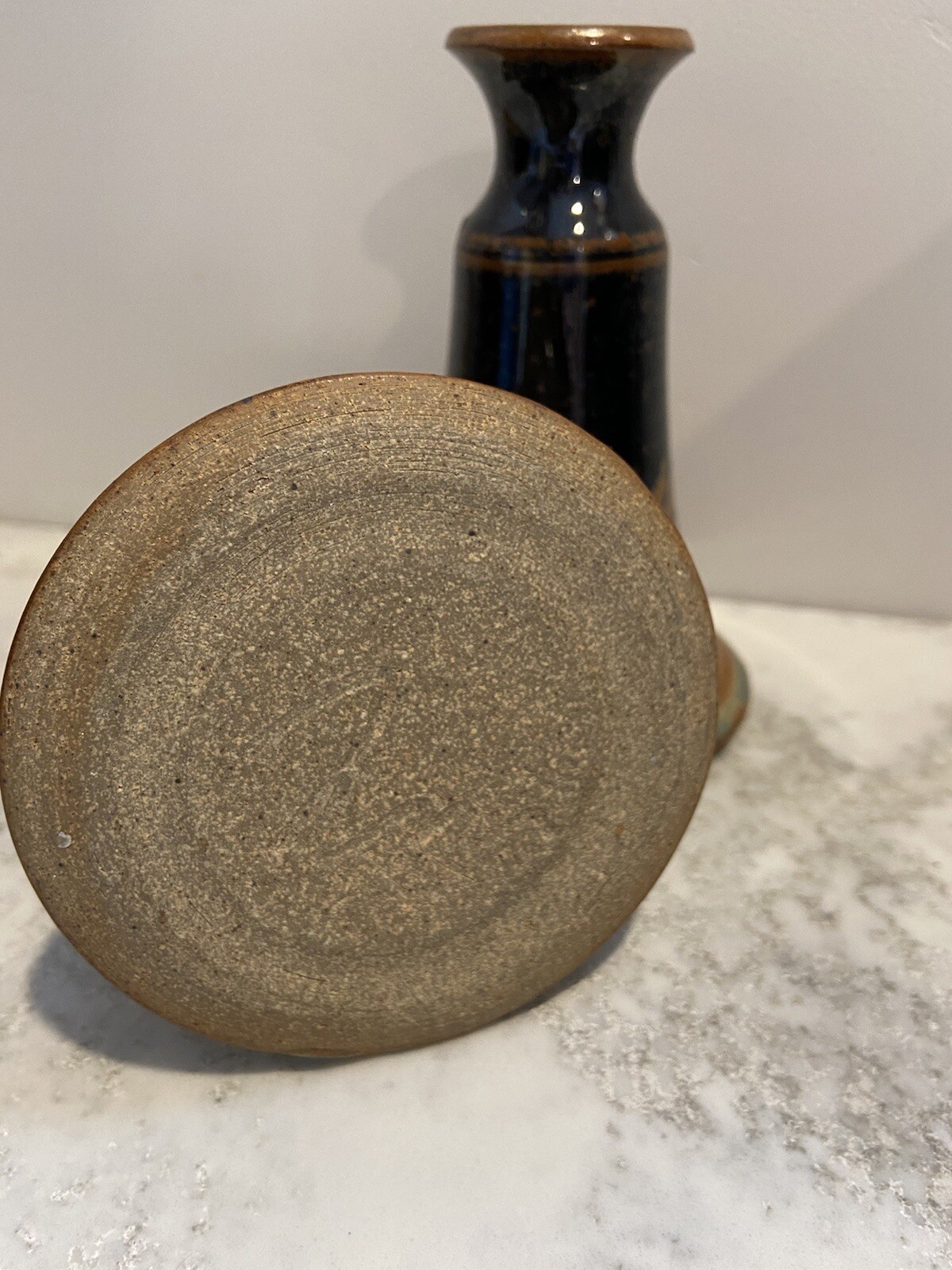 Candlestick Holders Donn Zver art pottery stoneware brown Handmade