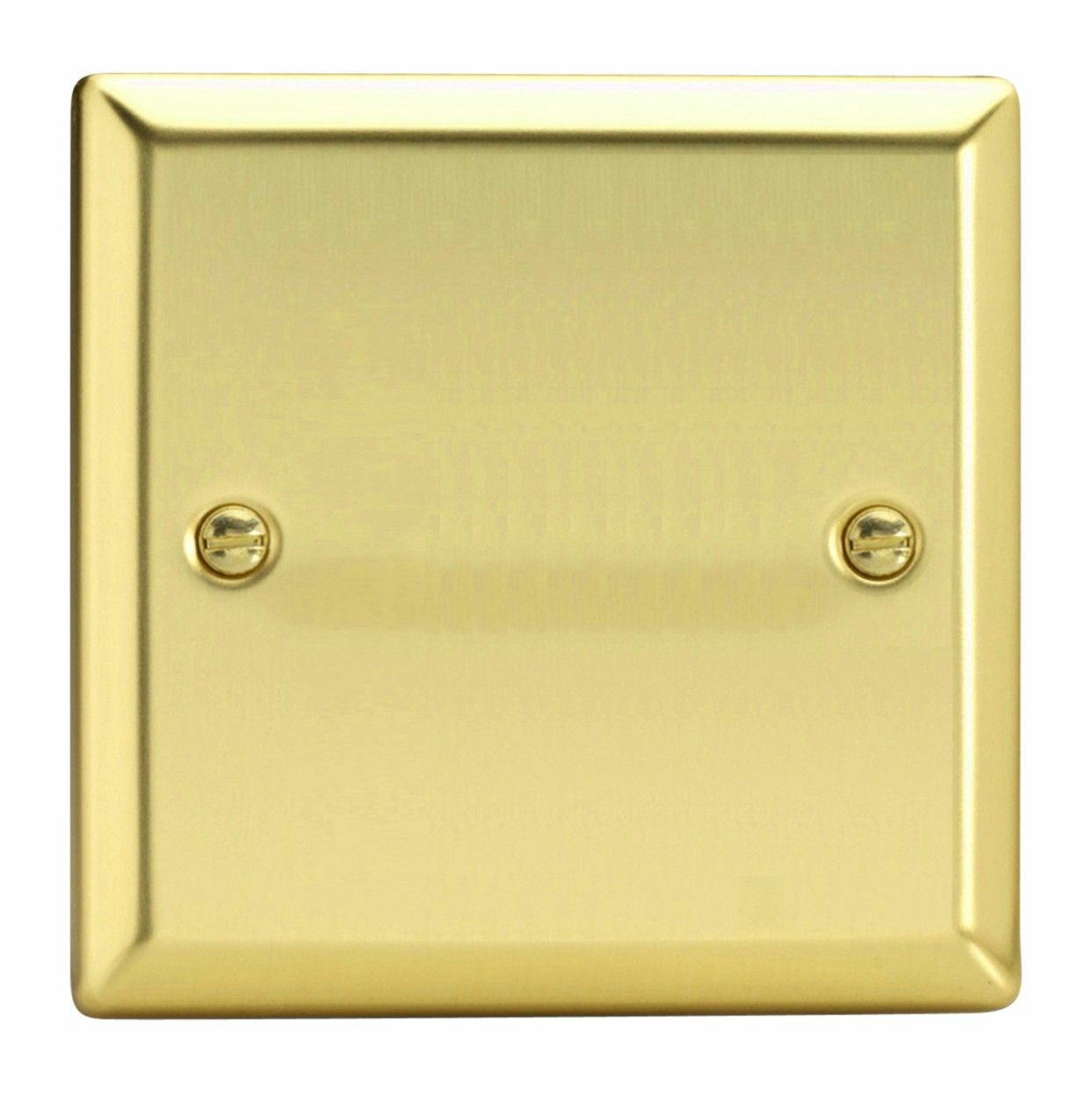 Varilight XVSB Victorian Polished Brass 1 Gang Single Blank Plate