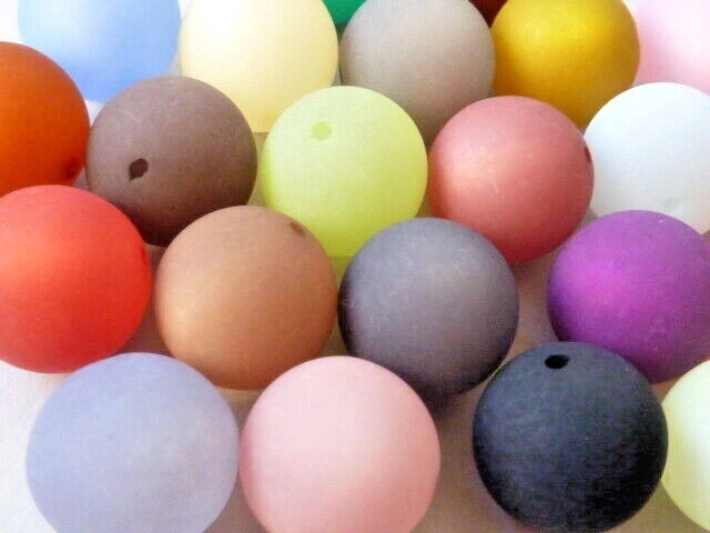 Polaris Perlen Kunstharz Kugel rund matt 20mm  Farbwahl 1748 - Bild 4 von 4