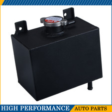 Universal Aluminum 1.8l Coolant Radiator Overflow Tank Reservoir Expansion Black