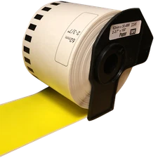 DK-2205 Brother  Compatible 2-3/7" x 100' Continuous Label DK2205 YELLOW White