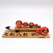 6cm Japanese Wooden DARUMA Doll Vintage Statue Ornament Interior OTA837