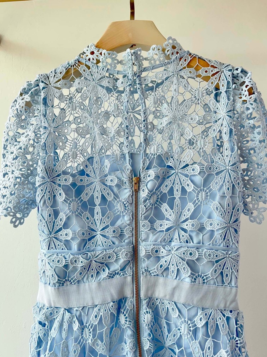 オールインワン・サロペット Self-Portrait Light Blue Polyester Dress Blue Lace Midi Sweetheart Dress – self-portrait