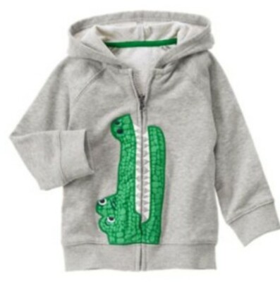 Gymboree Boys 2T Outdoor Explorer Aligator Zip Up Jacket Hoodie Gray NWT 2016