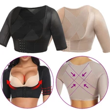 Women Upper Arm Shaper Compression Posture Corrector Sleeves Tops Weight Loss US