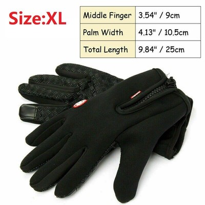 2Pairs Winter Warm Gloves Touch Screen Ski Zipper Gloves Non-slip and Windproof