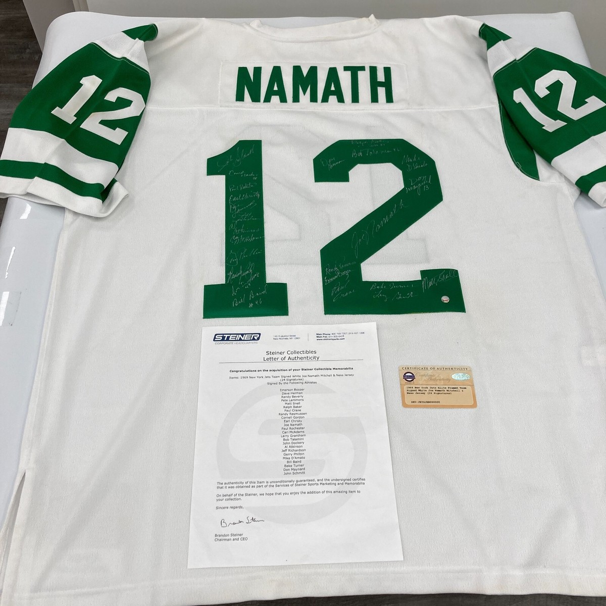 1969 New York Jets Super Bowl Champs Team Signed Jersey Joe 1969 New York Jets Super Bowl Champs Team Signed Jersey Joe
