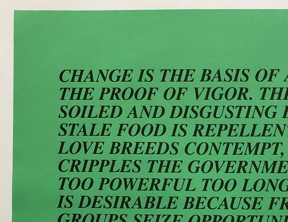 Impresión litográfica offset ensayo inflamatorio Jenny Holzer 17" x 17" (1979-82) Foto 2 de 2