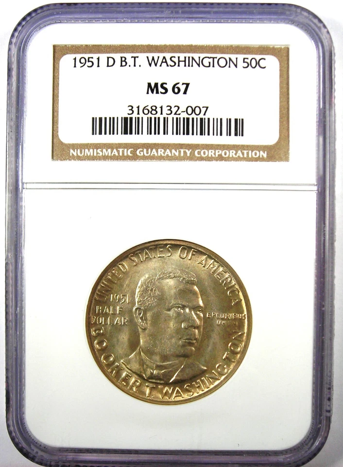 1951-D BTW Booker T Washington Half Dollar 50C Coin - NGC MS67 - $2,700 Value - Image 2 of 4